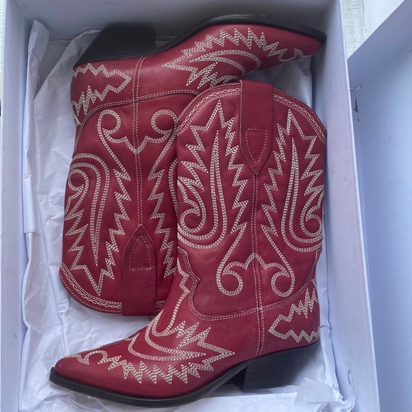 Brand new Isabel Marant red and white leather boots size 7 - Picture 2 of 9